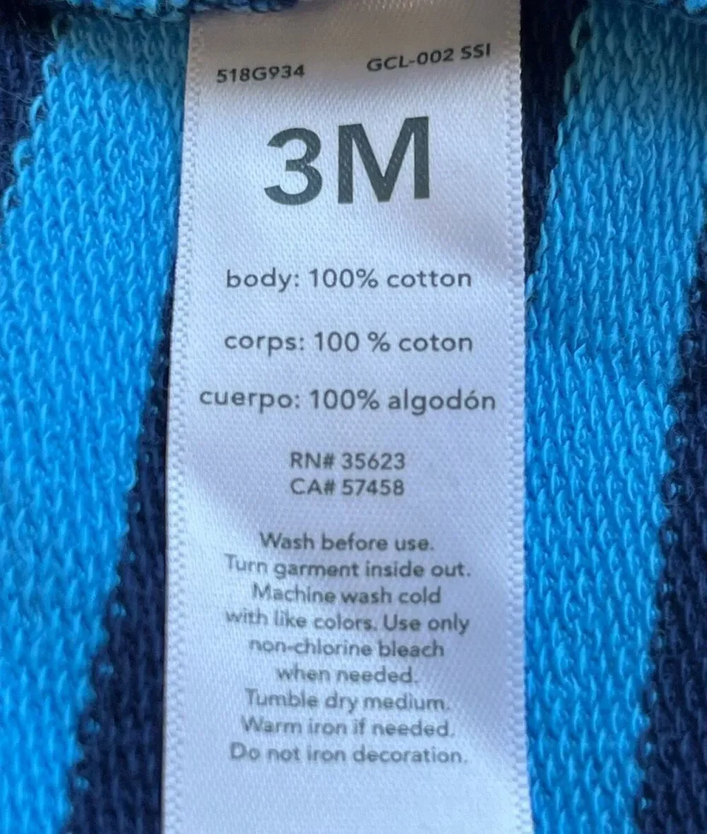 Just One You Boys Blue Striped With Dinosaur One Piece   Sz 3m   EUC